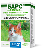 БАРС® классик капли против блох и клещей для кошек